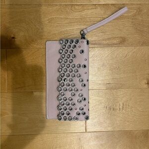 Sondra Roberts Squared grommet wristlet bag pale pink